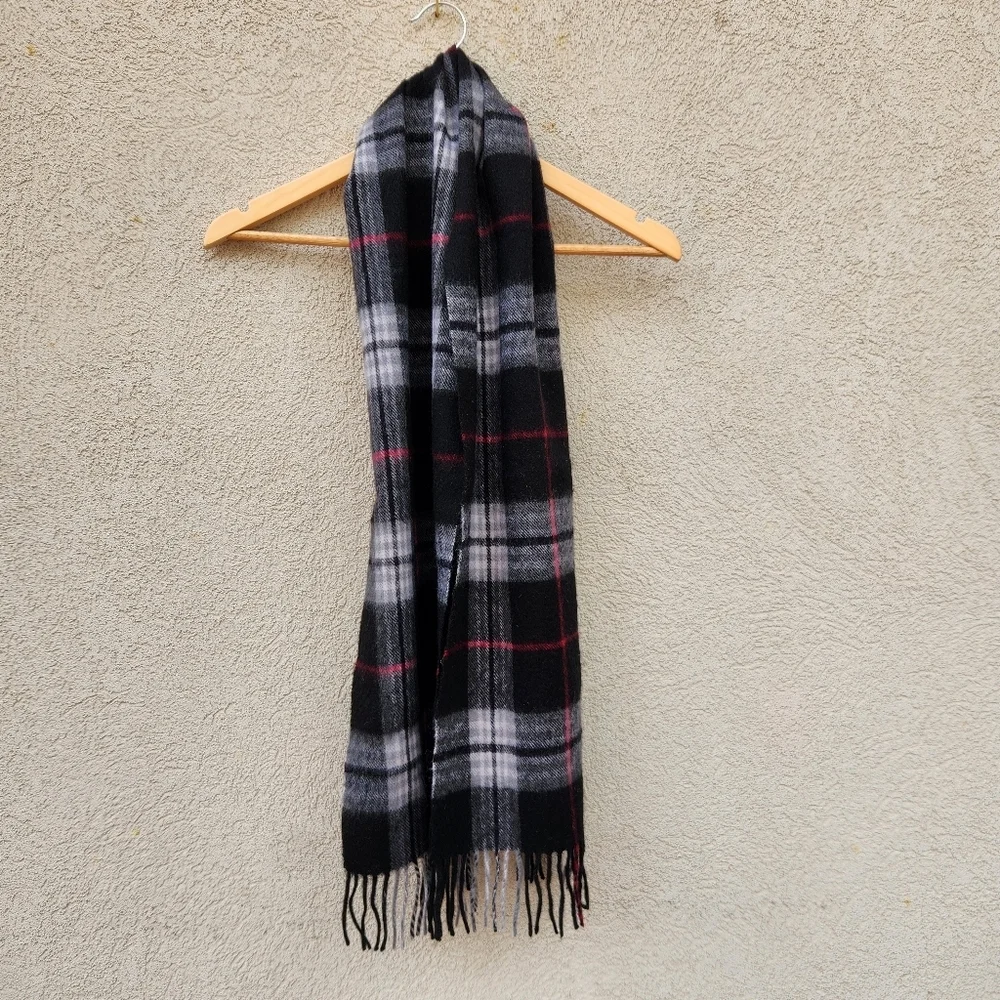 Joseph & Feiss Scarf Blue Plaid 100% Wool Tartan Neck Warmer 60 x 11 - Picture 6 of 7